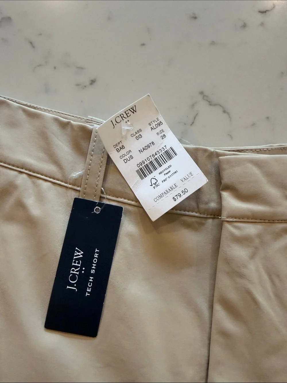 J. Crew Men's Flat Front Chino Shorts in Khaki